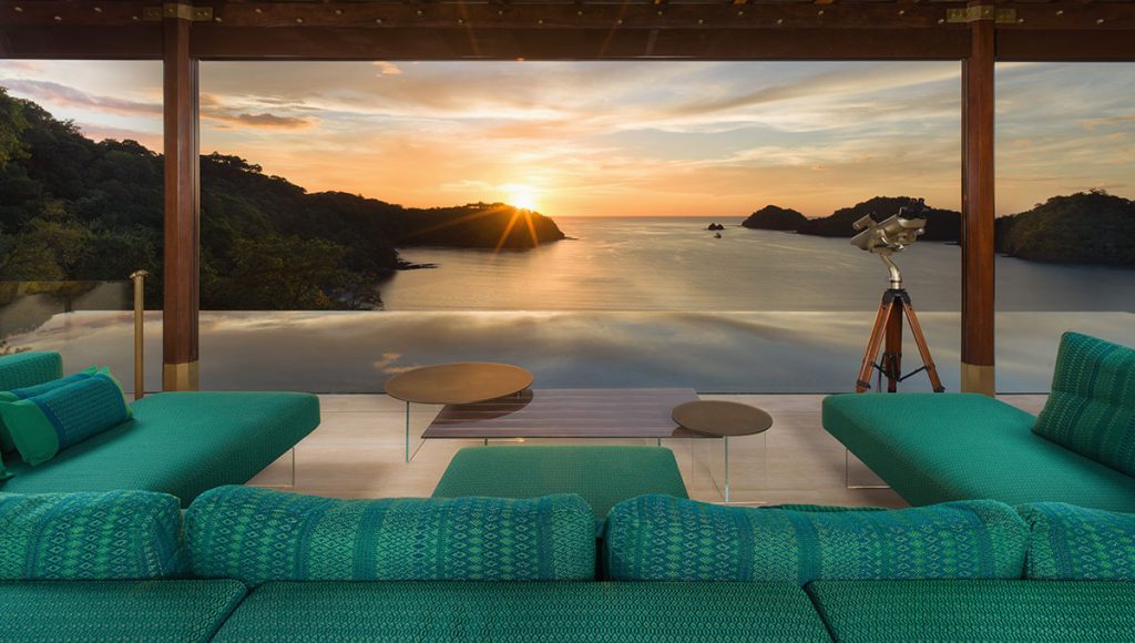 Sunset sea view from The Hive Private Residence second floor terrace